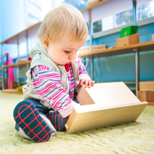 infant playing